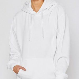 Woman's Fleece-Lined Drawstring Hoodie White